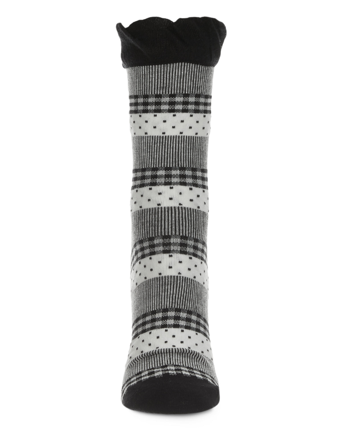 Pattern Mix Women's Cotton Blend Ankle Socks : Color: Black