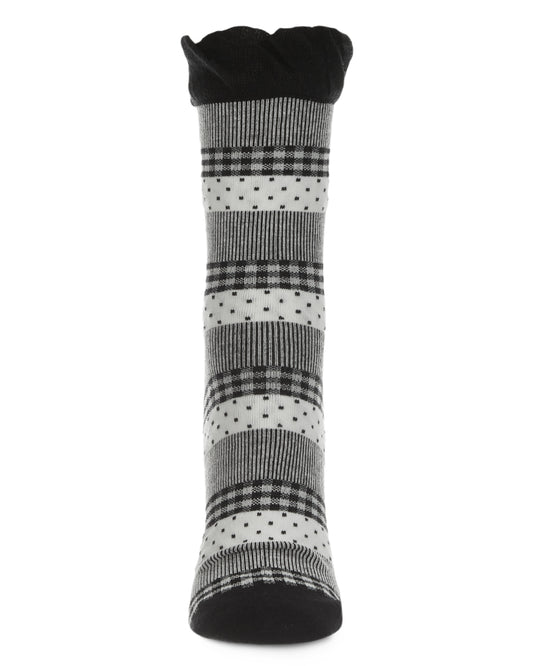 Pattern Mix Women's Cotton Blend Ankle Socks : Color: Black