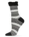 Pattern Mix Women's Cotton Blend Ankle Socks : Color: Black