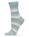 Pattern Mix Women's Cotton Blend Ankle Socks : Color: Faded Denim