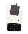 Contrast Dot Cotton Blend Ankle Socks : Color: White