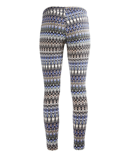 Protuva Bohemian Print Cotton Blend Leggings : Color: Black Collage