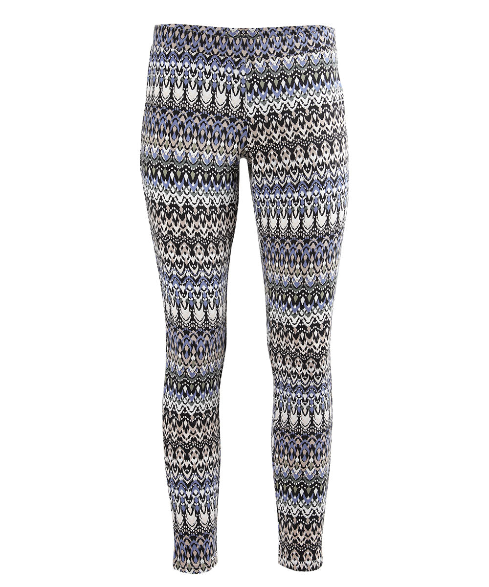 Protuva Bohemian Print Cotton Blend Leggings : Color: Black Collage