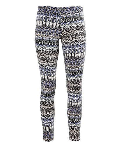 Protuva Bohemian Print Cotton Blend Leggings : Color: Black Collage