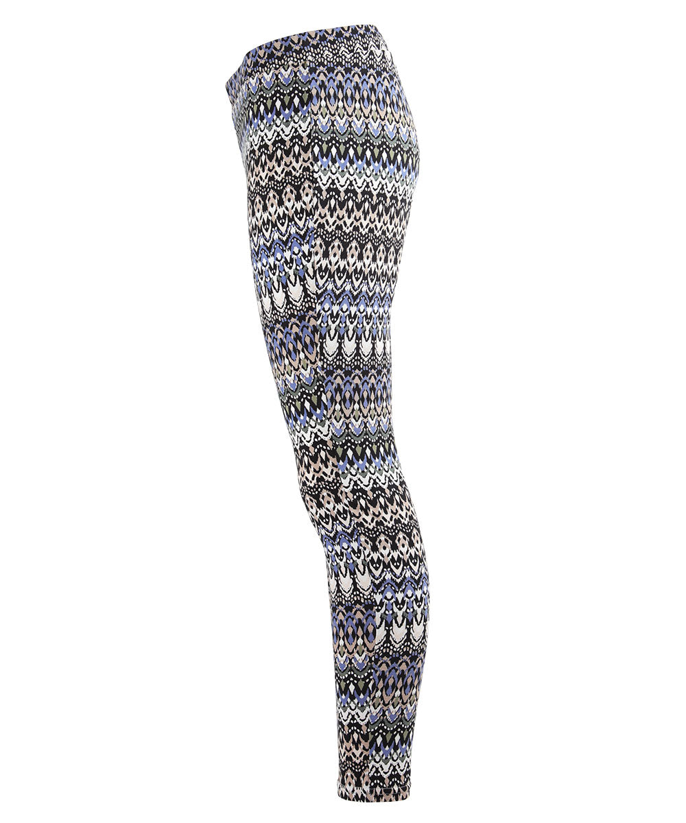 Protuva Bohemian Print Cotton Blend Leggings : Color: Black Collage