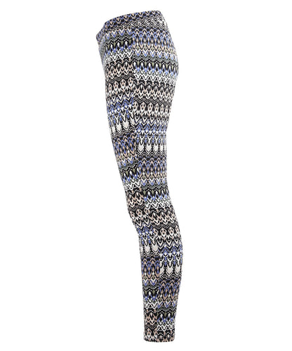 Protuva Bohemian Print Cotton Blend Leggings : Color: Black Collage