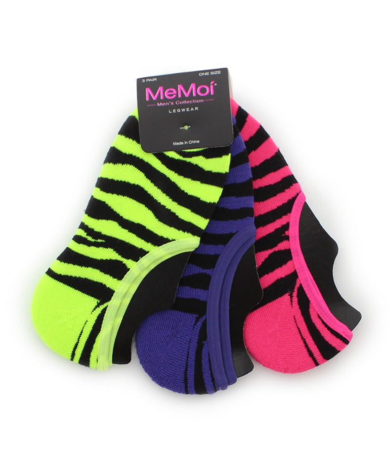 MeMoi Zebra Half Cushioned Sock Shoe Liners 3 Pack