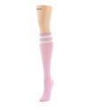 Women's Top Stripe Ribbed Knee High Socks : Color: Light Pink