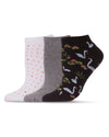 Women's 3 Pair Pack Swan Bamboo Blend Low-Cut Socks : Color: Black