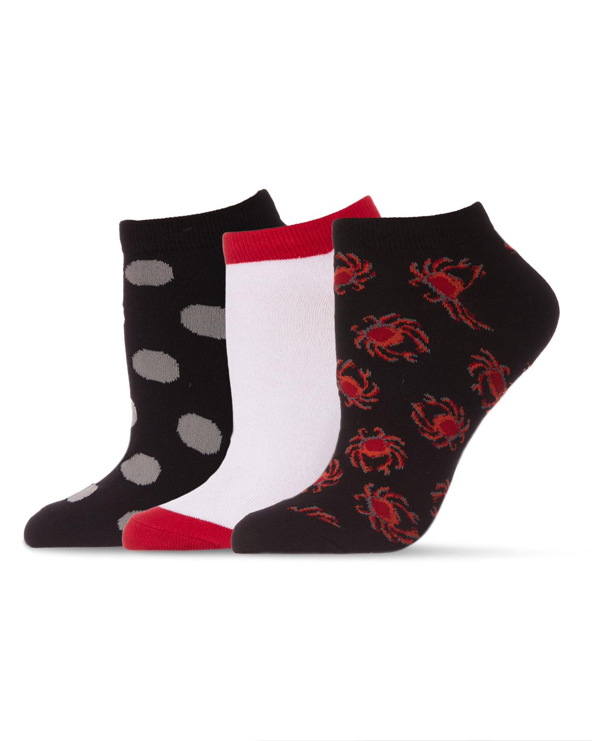 Women's 3 Pair Pack Crabs Bamboo Blend Low Cut Socks : Color: Black