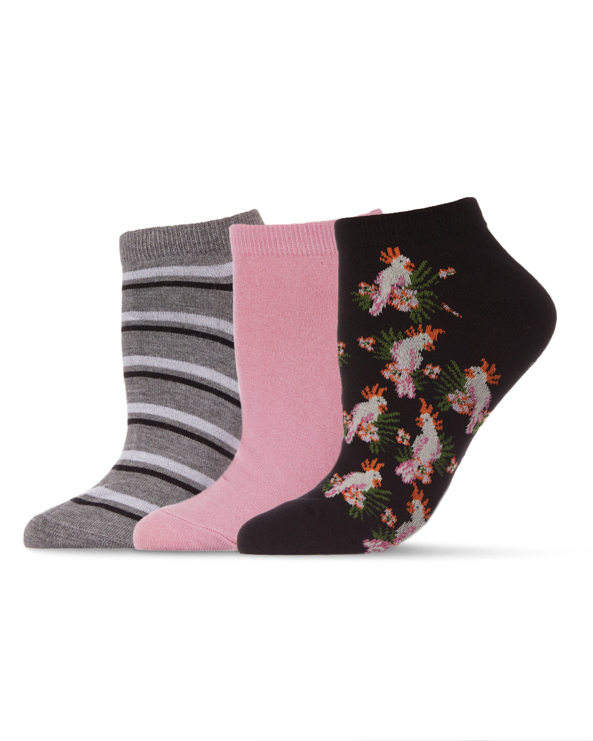 Women's 3 Pair Pack Cockatoo Bamboo Blend Low-Cut Socks : Color: Black