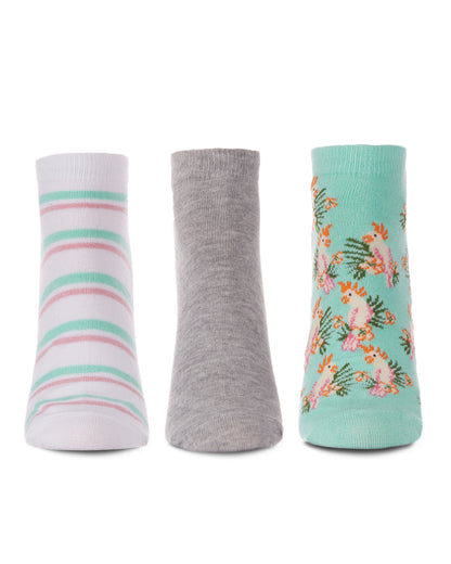 Women's 3 Pair Pack Cockatoo Bamboo Blend Low-Cut Socks : Color: Black