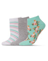Women's 3 Pair Pack Cockatoo Bamboo Blend Low-Cut Socks : Color: Lichen