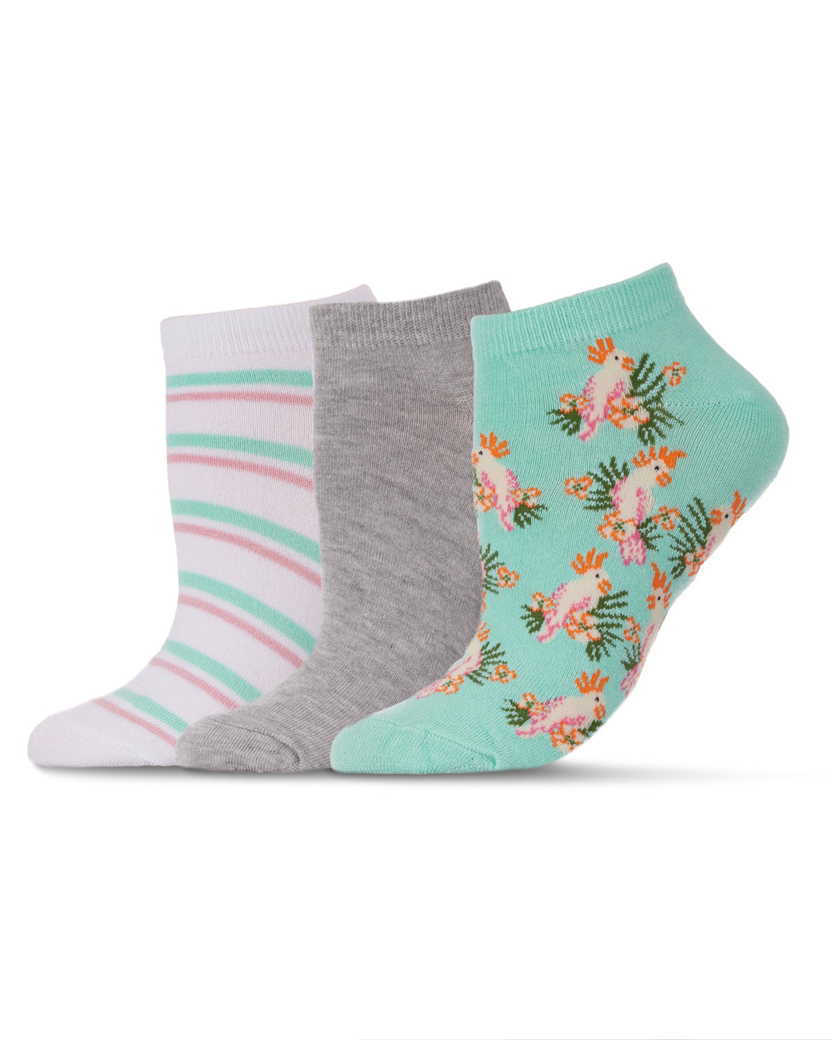 Women's 3 Pair Pack Cockatoo Bamboo Blend Low-Cut Socks : Color: Lichen