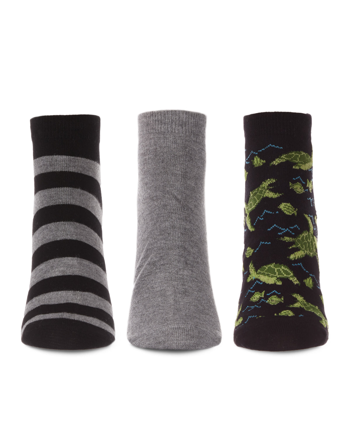 Women's 3 Pair Pack Turtles Bamboo Blend Low-Cut Socks : Color: Black
