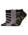 Women's 3 Pair Pack Turtles Bamboo Blend Low-Cut Socks : Color: Black