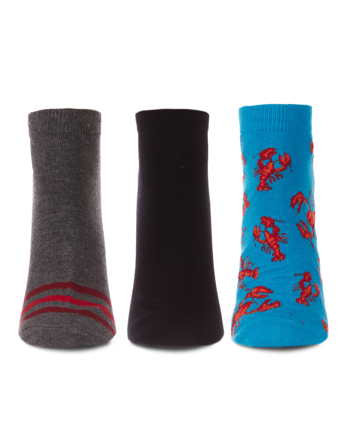 Women's 3 Pair Pack Lobsters Bamboo Blend Low-Cut Socks : Color: Black