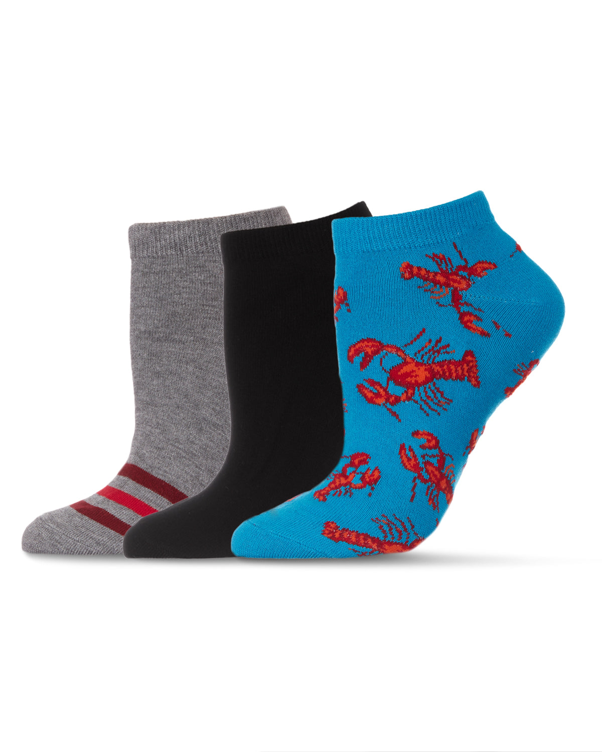 Women's 3 Pair Pack Lobsters Bamboo Blend Low-Cut Socks : Color: Blue Danube