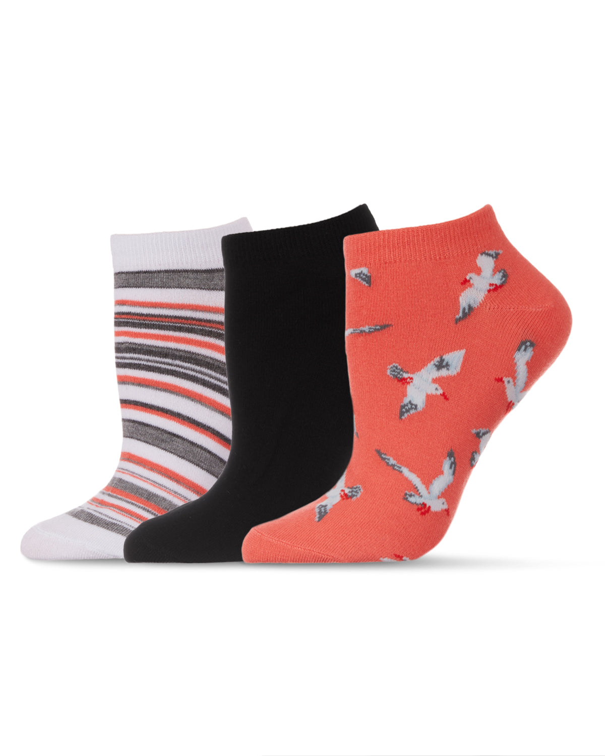 Women's 3 Pair Pack Seagulls Bamboo Blend Low-Cut Socks : Color: Fusion Coral