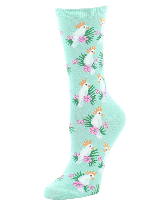Cockatoo Bamboo Blend Crew Socks : Color: Lichen