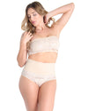 High-Waisted Lace Seamless Shaping Panties : Color: Nude