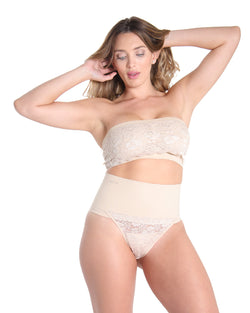 SlimMe High Waisted Lace Shaping Thong