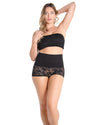 Bandeau Shaper Lacey Smoothing Strapless Bra : Color: Black