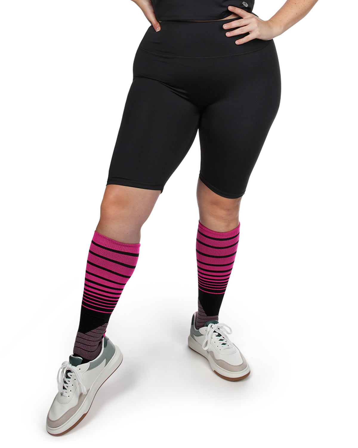 Smoothing High-Waisted Scrunch Butt Shorts : Color: Black