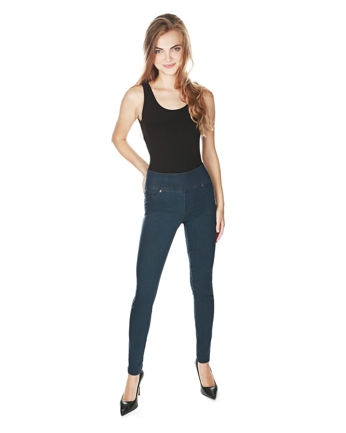 Dark Wash Bamboo Blend Denim Jeggings : Color: Dark Wash