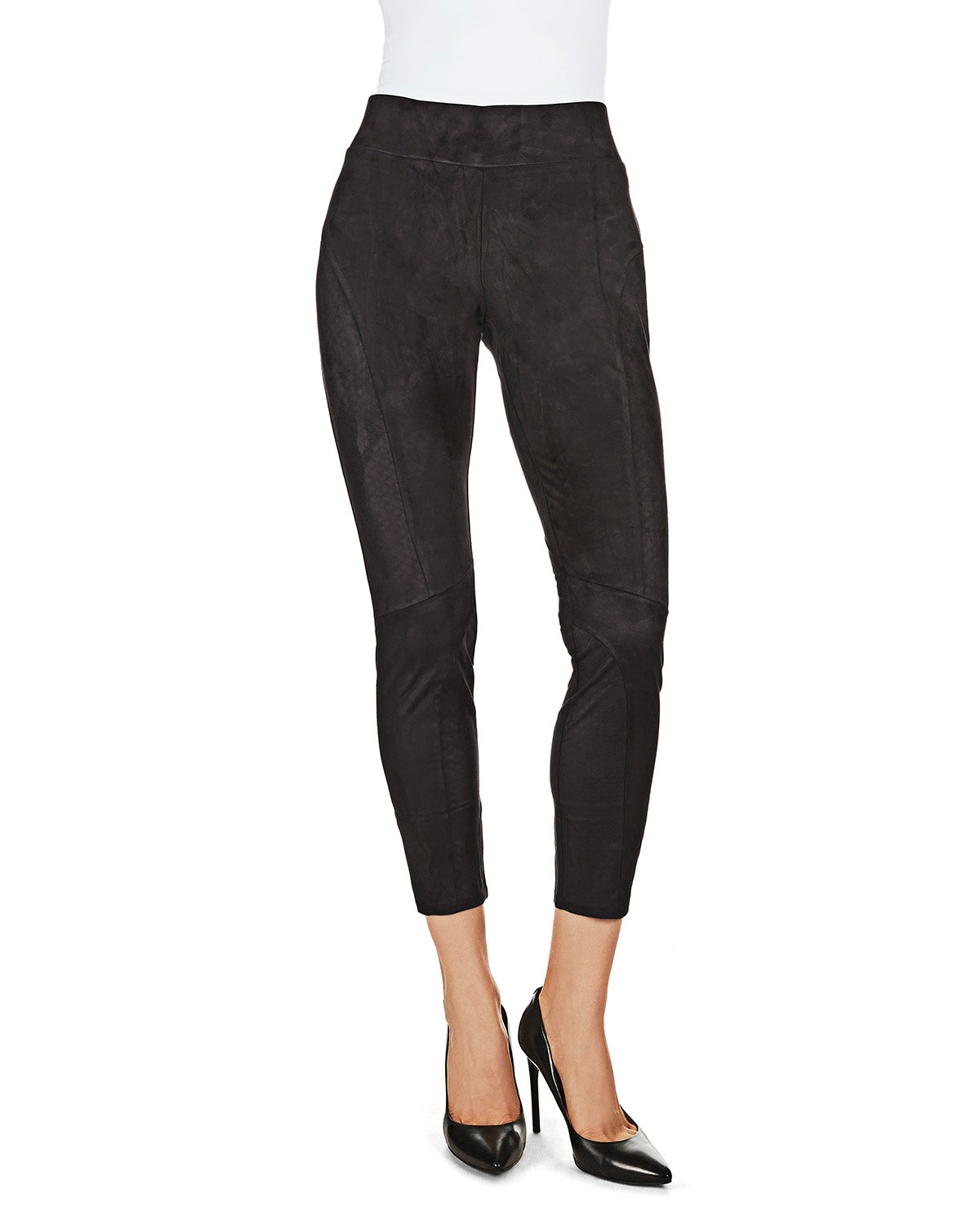 MeMoi Gaban Tartan Shaping Leggings - Slimming Plaid Leggings, High Waist, Black/White, S/M