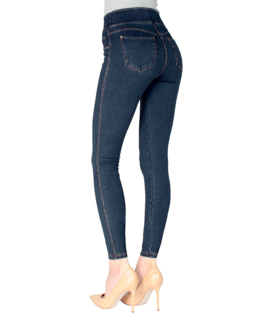 Women's Cotton Blend Denim Shaping Jean Leggings : Color: Blue