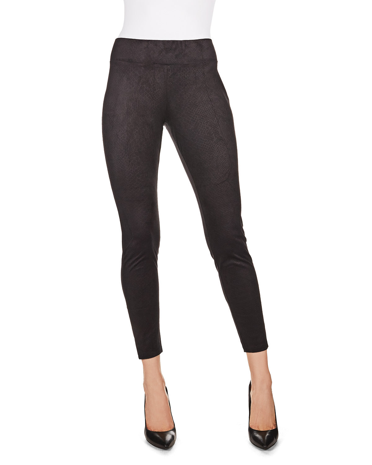 Morrison High-Waisted Snakeskin Leggings : Color: Black
