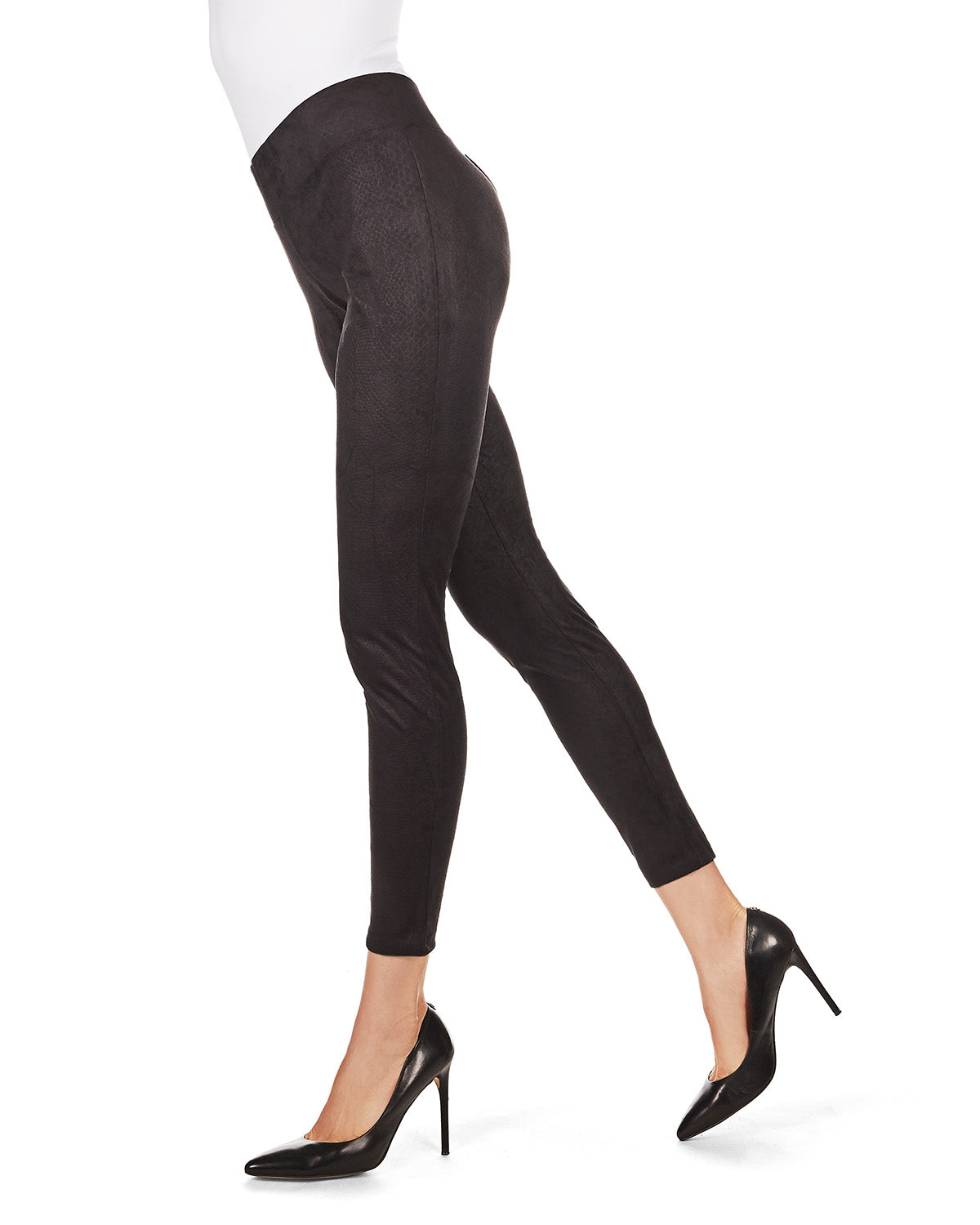 Morrison High-Waisted Snakeskin Leggings : Color: Black