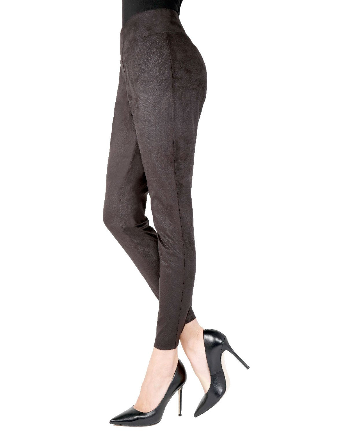 Morrison High-Waisted Snakeskin Leggings : Color: Black