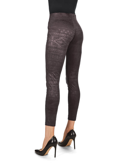 Native American Inspired Shaping Leggings : Color: Burgundy