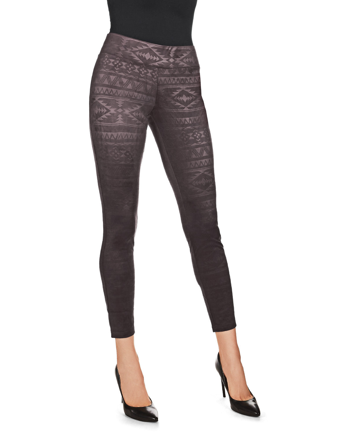 Native American Inspired Shaping Leggings : Color: Burgundy