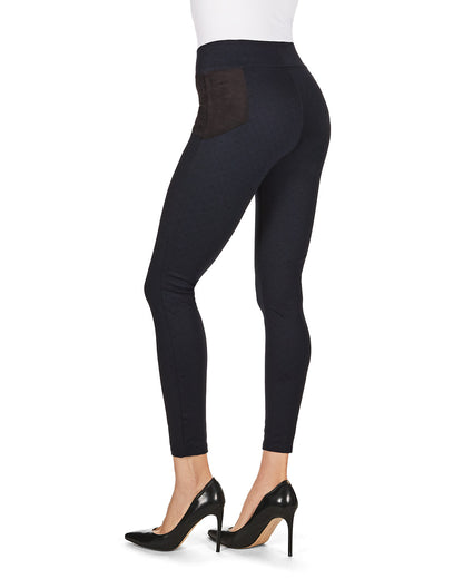 Premium Contrast Shaping Leggings : Color: Navy/Black