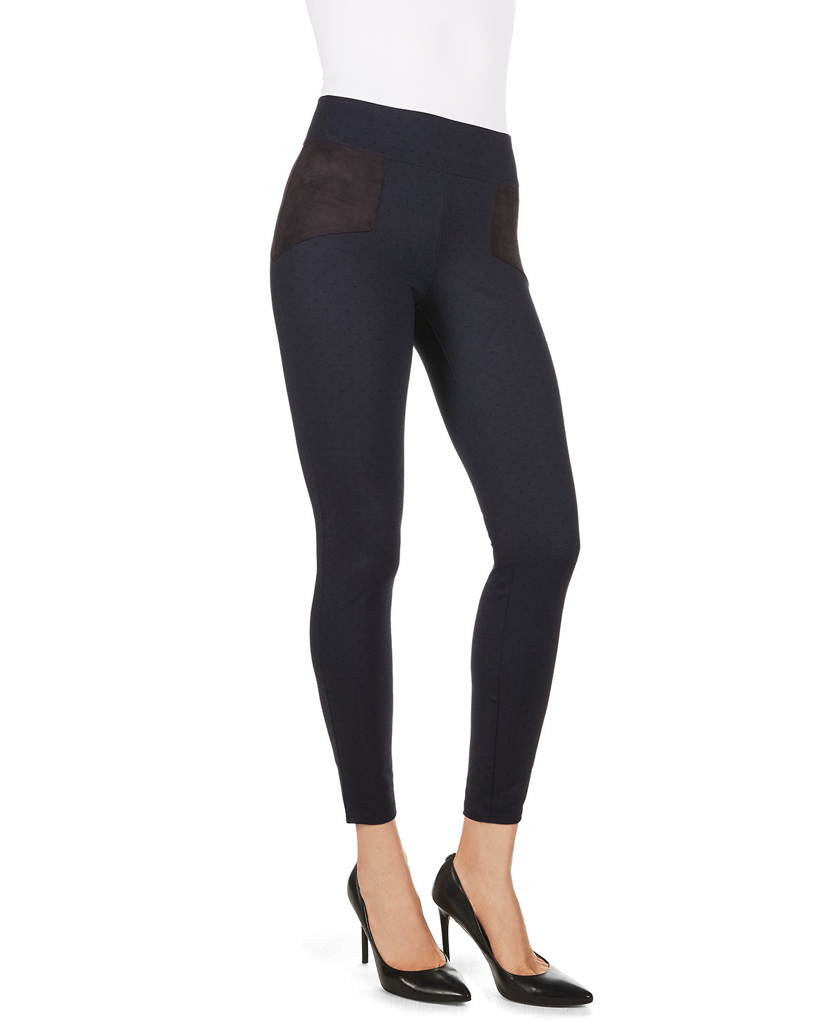 Premium Contrast Shaping Leggings : Color: Navy/Black