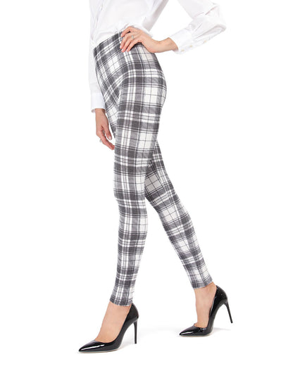 Women's Gaban Tartan Shaping Leggings : Color: Black/White