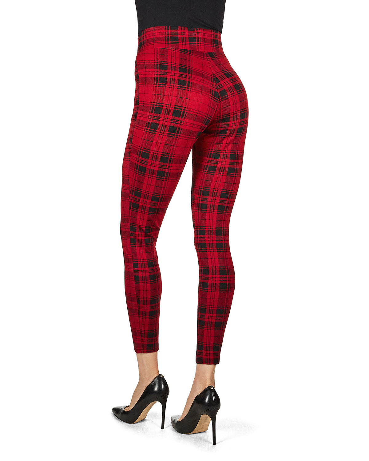 Women's Gaban Tartan Shaping Leggings : Color: Black/Red