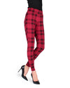 Women's Gaban Tartan Shaping Leggings : Color: Black/Red