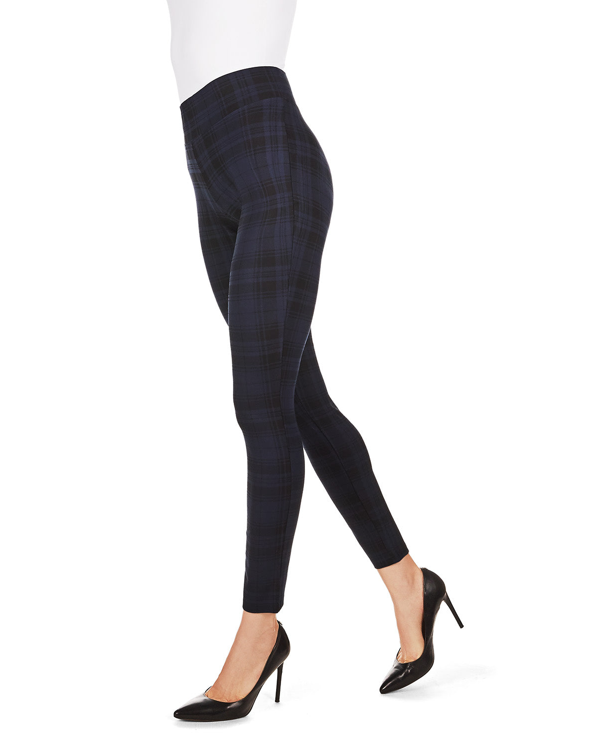 Women's Gaban Tartan Shaping Leggings : Color: Navy Black