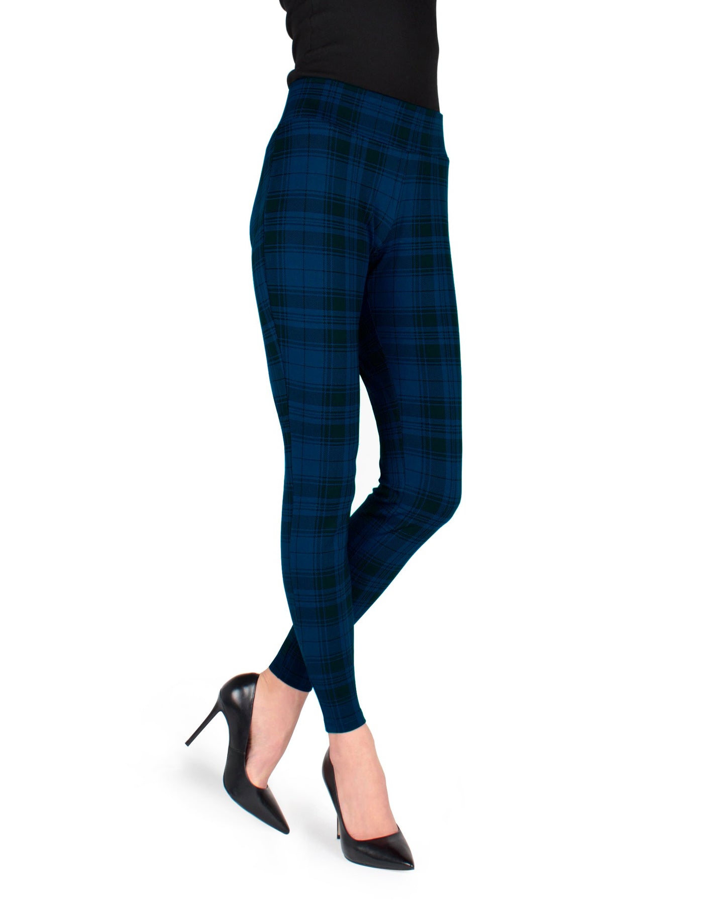 Women's Gaban Tartan Shaping Leggings : Color: Navy/Black