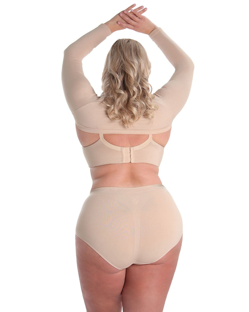 Memoi Plus Size Slimme Seamless Control Top Shaping Panty In Nude