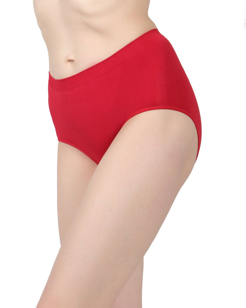 High Waist Women's Panties Breathable Cotton Body Shaper Red