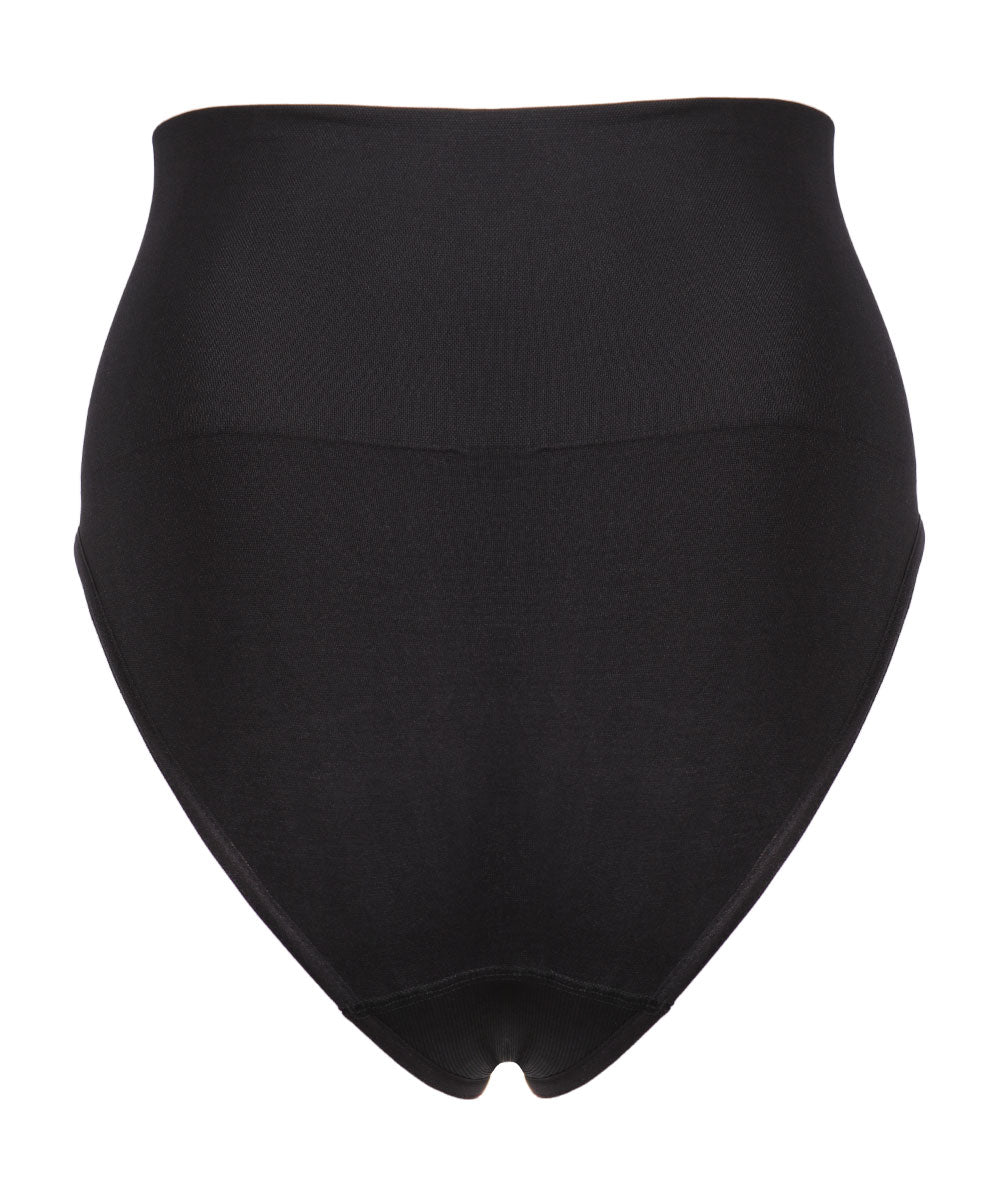 High-Waisted Moderate Coverage Seamless Shaper Brief : Color: Black