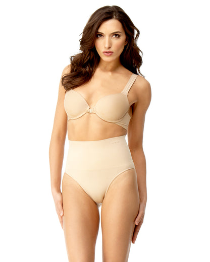 High-Waisted Moderate Coverage Seamless Shaper Brief : Color: Nude