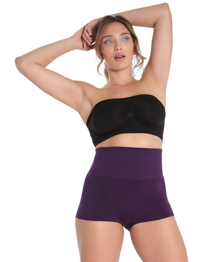 High-Waisted Shaping Boyshorts : Color: Blackberry