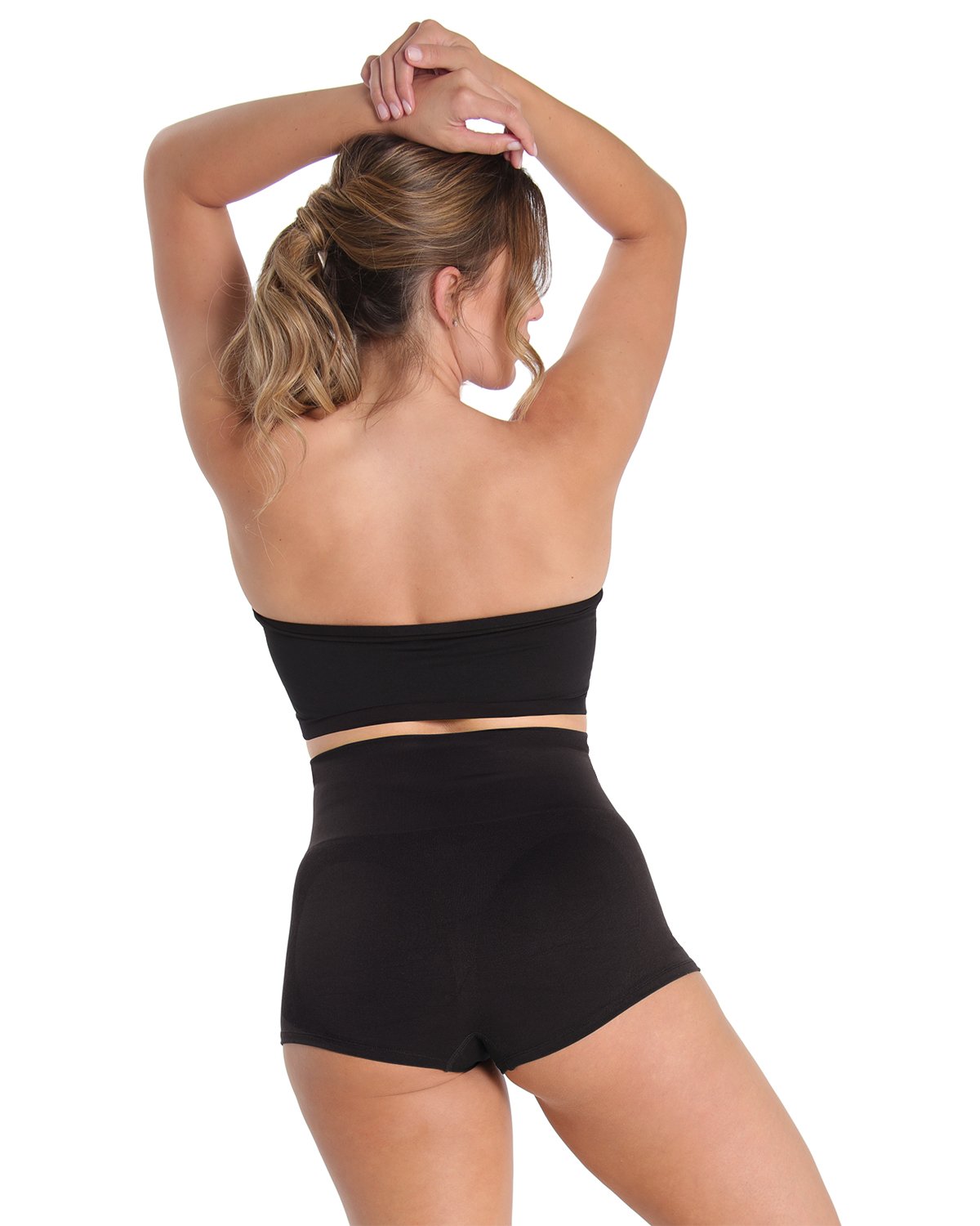 High-Waisted Shaping Boyshorts : Color: Black