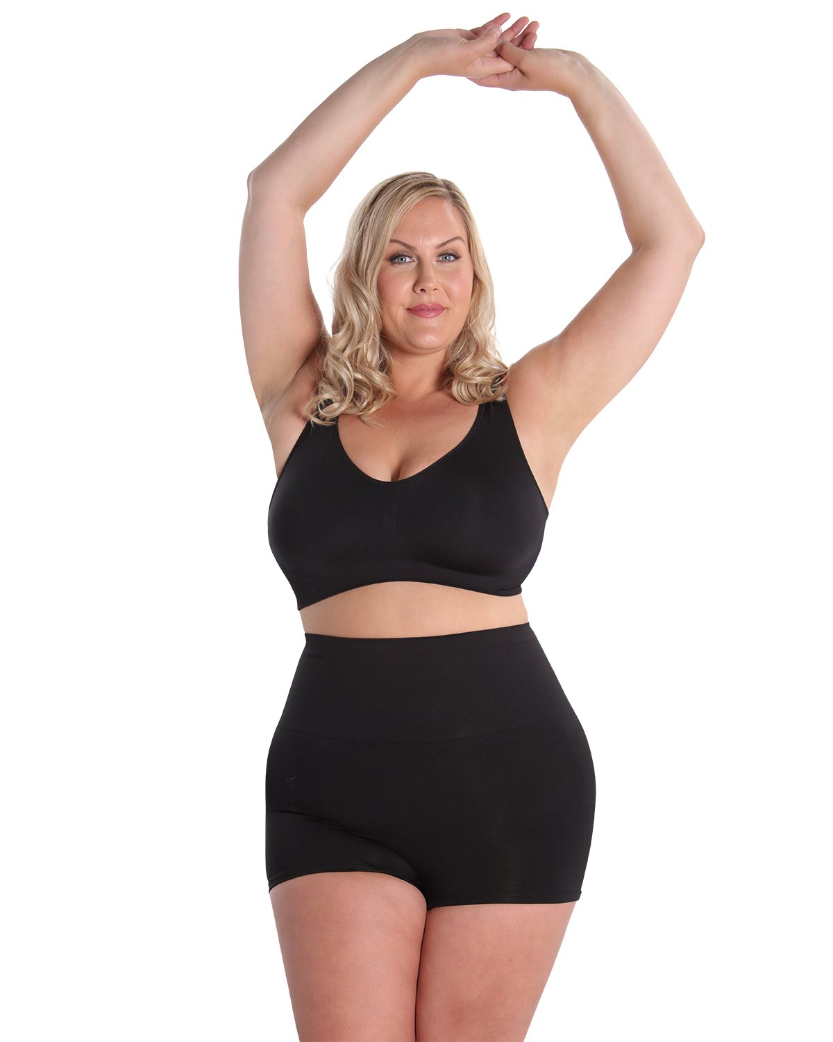 High-Waisted Shaping Boyshorts : Color: Black